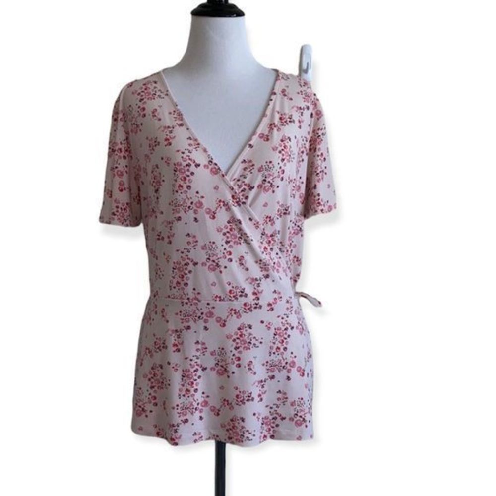 5/$30 🎈 41 hawthorn women’s XL‎ pink floral wrap blouse